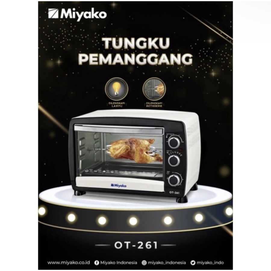 MIYAKO Oven Listrik 26 Liter OT 261 - Garansi Resmi 1 Tahun