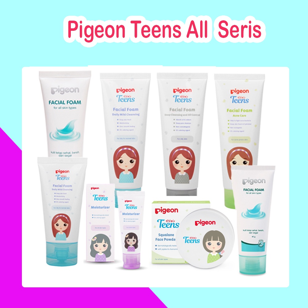 PIGEON TEENS Facial Foam 100g 40g Moisturizer Face Powder 12g (BPOM) (VH)