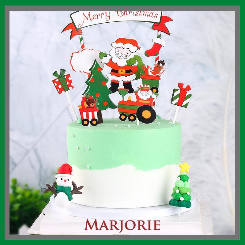 1 Set 7 Styles Topper Kue Desain Merry Christmas Bahan Akrilik Untuk Dekorasi Natal-MJD