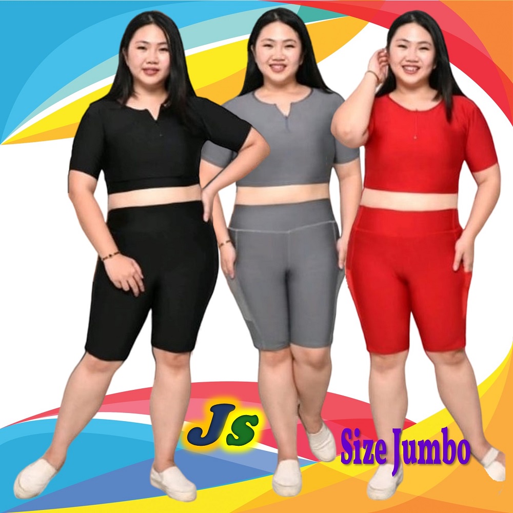 Stelan Baju Senam Jumbo Size Zumba Zumba Fitness Bisa sampai BB 80 kg Stelan Baju Senam Bigsize shor