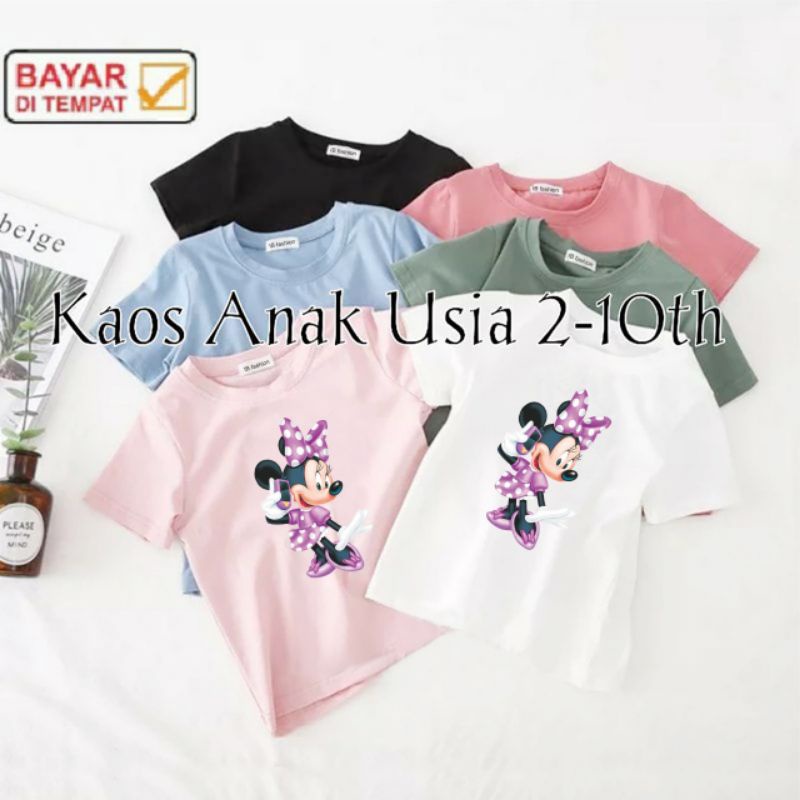 Kaos Anak Cewek Minnie 2Nd Atasan Anak Perempuan Kaos Anak Perempuan Terbaru Atasan Ank Cewek Murah