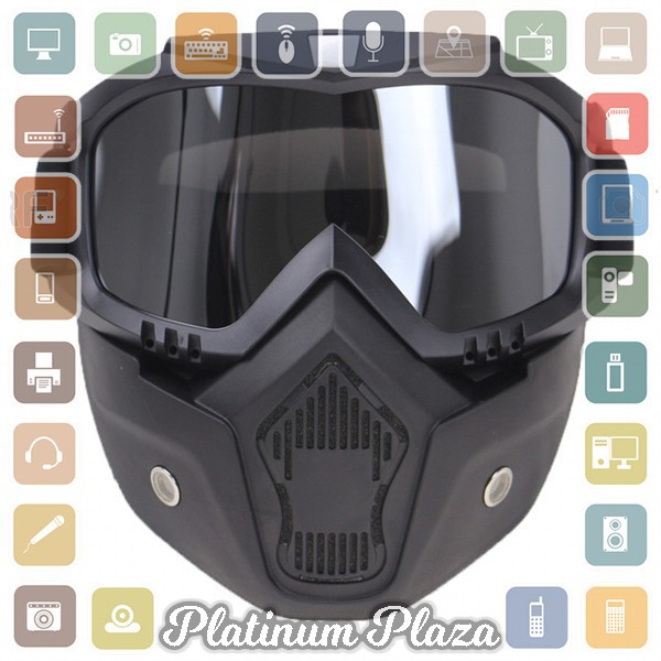TaffSPORT BOLLFO Kacamata Goggles Mask Motor Retro Anti Glare Windproof - MT-01 - Bla