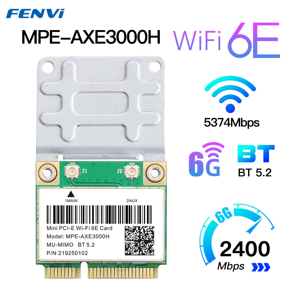 PREORDER 6Ghz/5G/2.4Ghz Wifi 6E Mini PCIE Wifi Card For Bluetooth 5.2 Intel AX210 Wlan Wifi Card 802