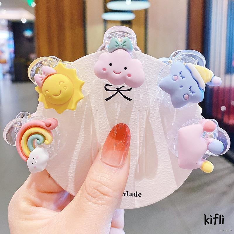 Lucu Anak-anak Korea Kartun Menangkap,Jepit Rambut Mini Rainbow Cloud Girl,Hiasan Kepala