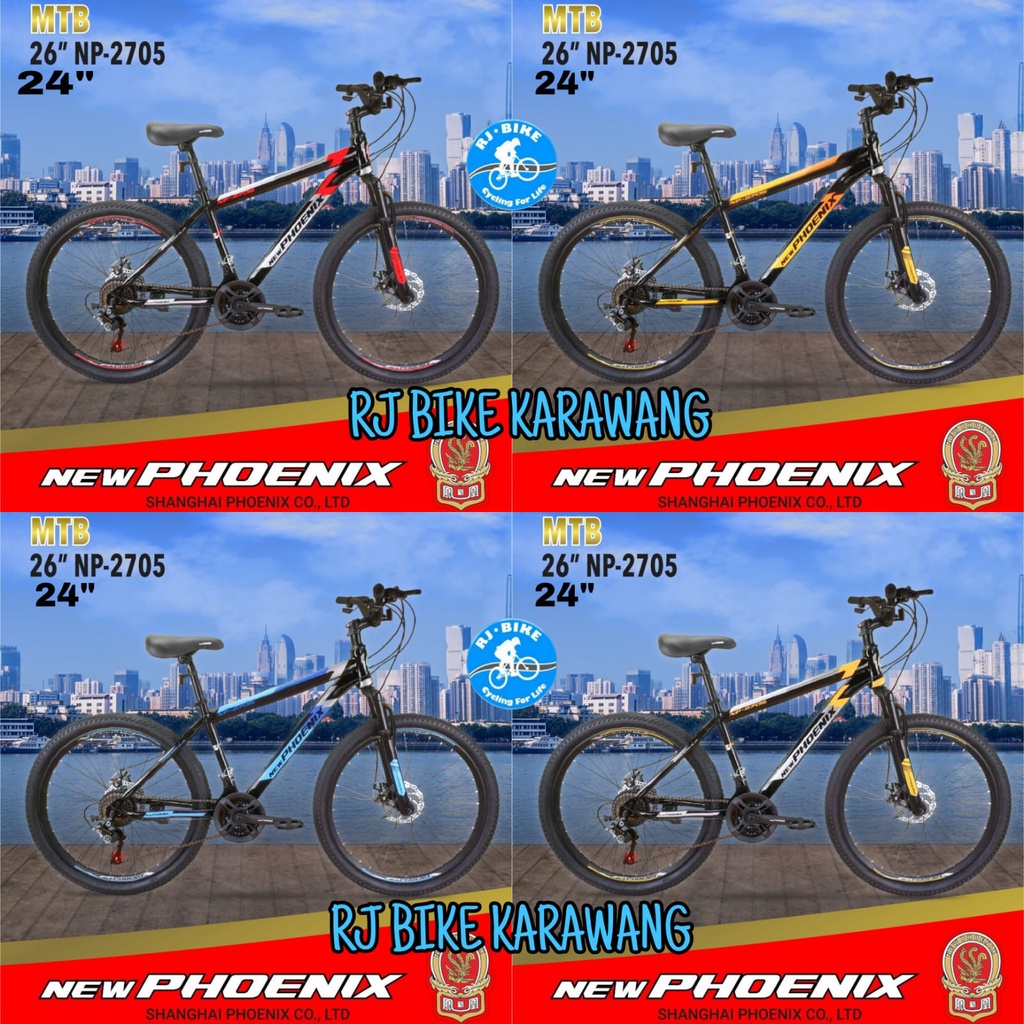 SEPEDA GUNUNG MTB 20&quot; 24&quot; 26&quot; dan 27.5&quot; NEW PHOENIX MTB NP 2705 DAN NP 2706 (3X7 MD)