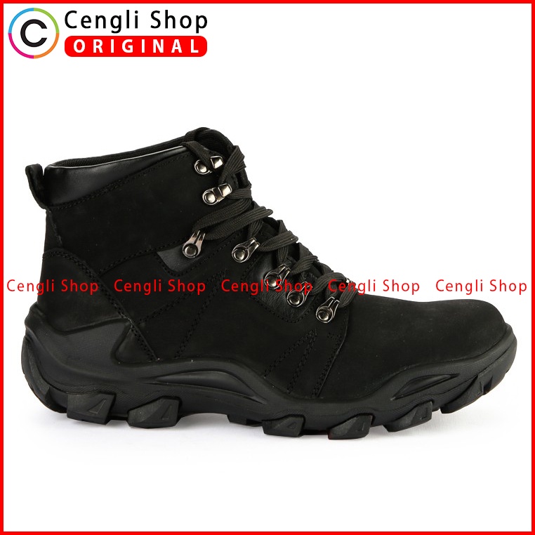 SEPATU BOOT CASUAL JIM JOKER PRIA ORIGINAL KULIT ASLI HITAM JJ17