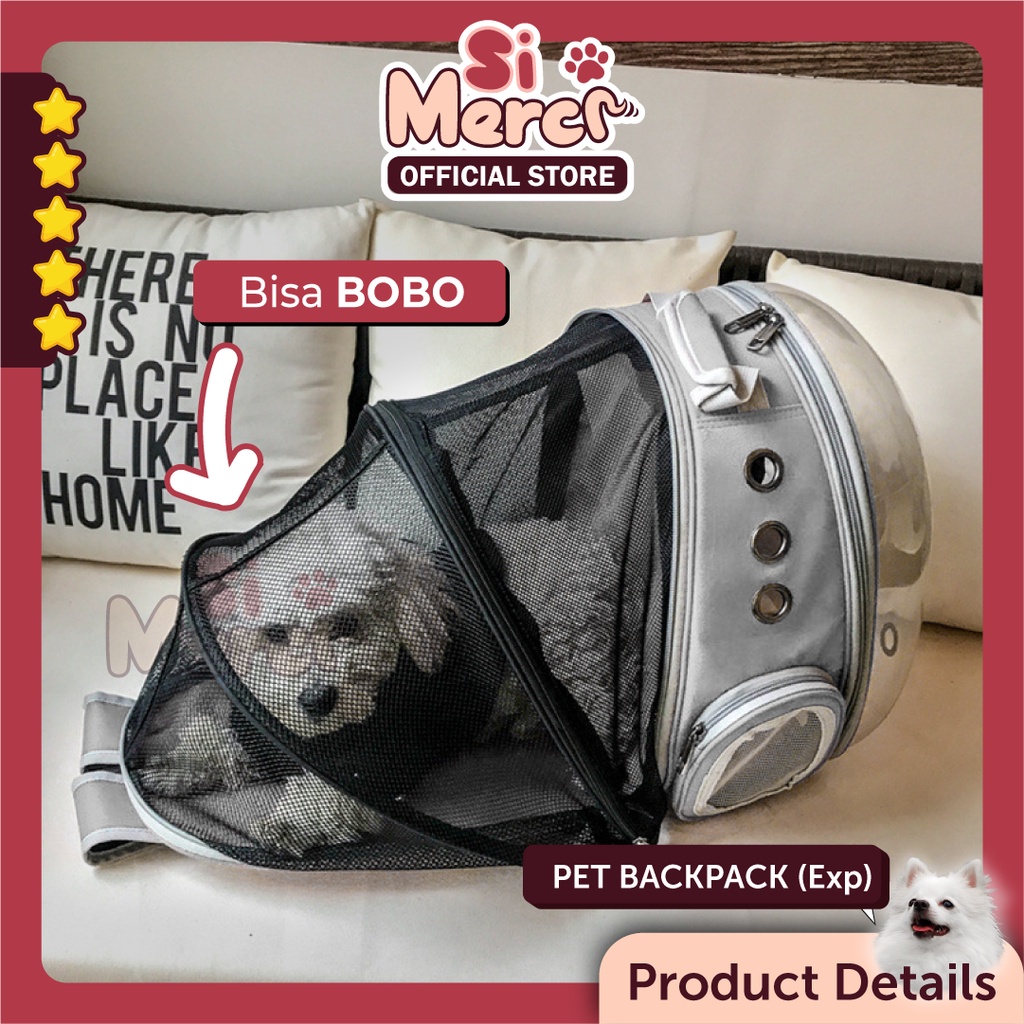 Tas Ransel Anjing Kucing Transparan Expand/ Tas Astronot Kucing Anjing / Pet Cargo / Pet Backpack Expandable Besar