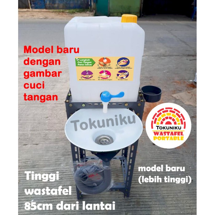 Wastafel Portable Bulat Drum Tempat Cuci Tangan Wastafel Portabel
