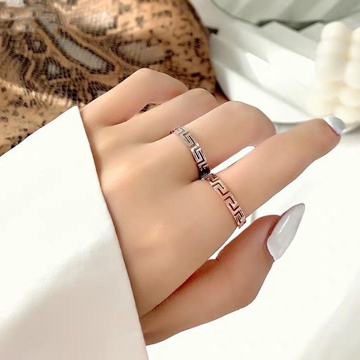 [ TERLARIS ] Cincin Titanium Mini Korea Wanita Fashion CK048 warna rose gold hadiah ultah simple