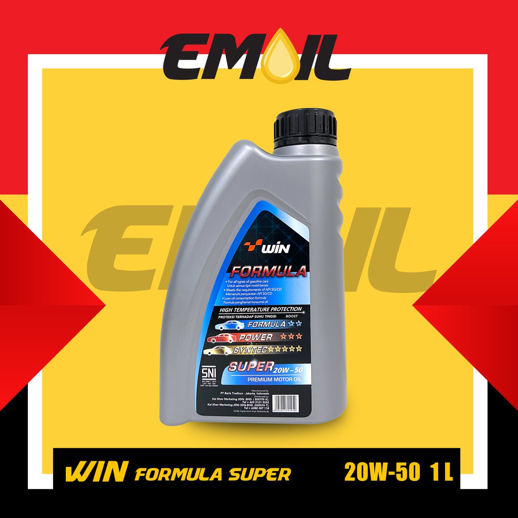 OLI WIN FORMULA SUPER PREMUM MOTOR OIL SAE 20W-50 ISI 1 LITER