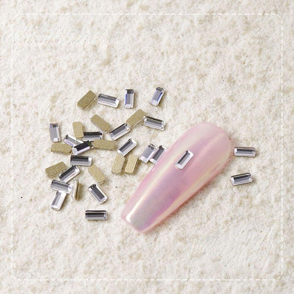 AUGUSTINA Agustina Kuku Flat Bottom Charms Flash Shiny Nail Ornaments Shaped Drill Nail Salon DIY Bahan Kuku Dekorasi Kuku 3D