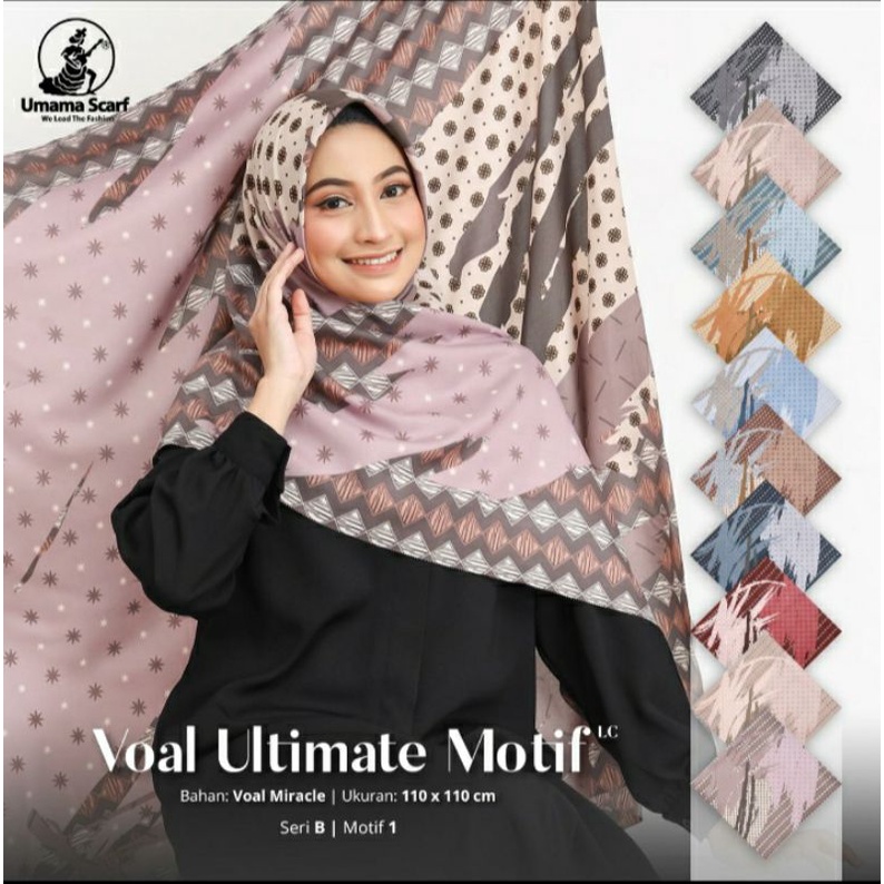 Hijab segi empat  voal ultimate motif LC by  umama