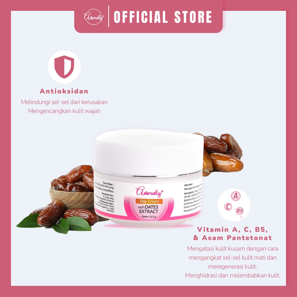 1 [PAKET] ADORALY SKINCARE  + POUCH by adoraly.official-Day Cream