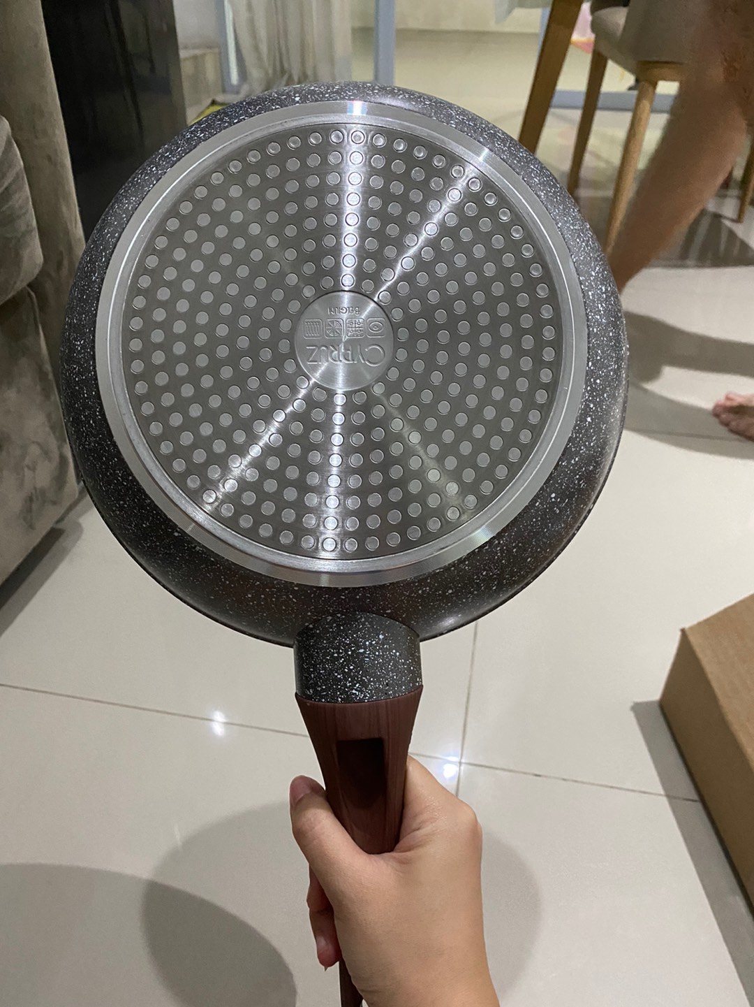 Cypruz Frying Pan Keramik Tanpa Minyak 24cm | Wajan Marble | Penggorengan Anti Lengket | Teplon