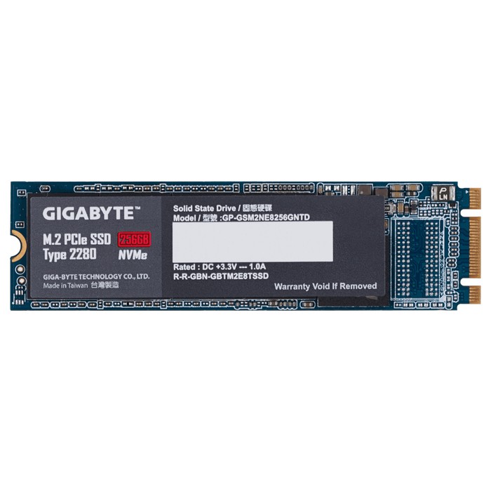 "GIGABYTE M.2 PCIe SSD 256GB NVMe gen 3.0x2"