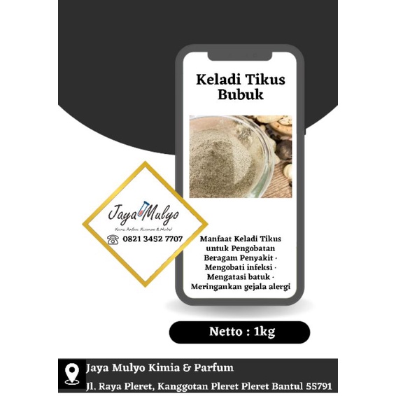 

Keladi Tikus Bubuk (1kg)