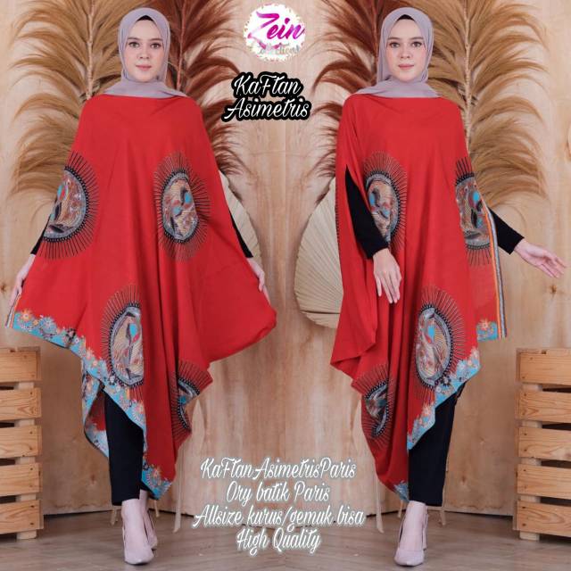 Kaftan/tunik batik paris asimetris