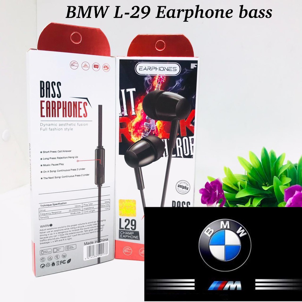 HANDSFREE EARPHONES PURE BASS L29 ORIGINAL COMPATIBEL HEADSET VIBOX MEGABASS UNIVERSAL