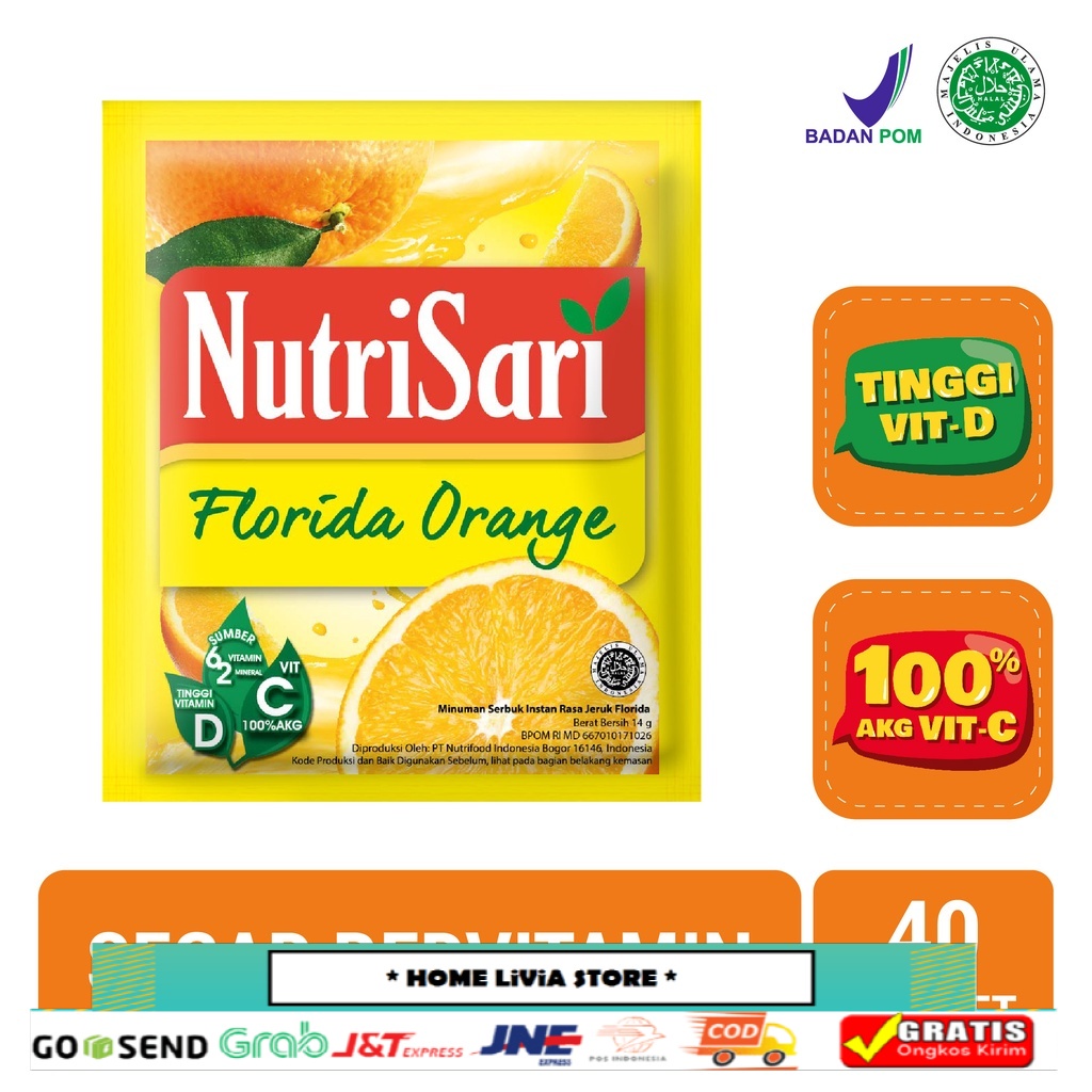 

NutriSari Florida Orange 40 Sachet - Minuman Buah Vitamin C