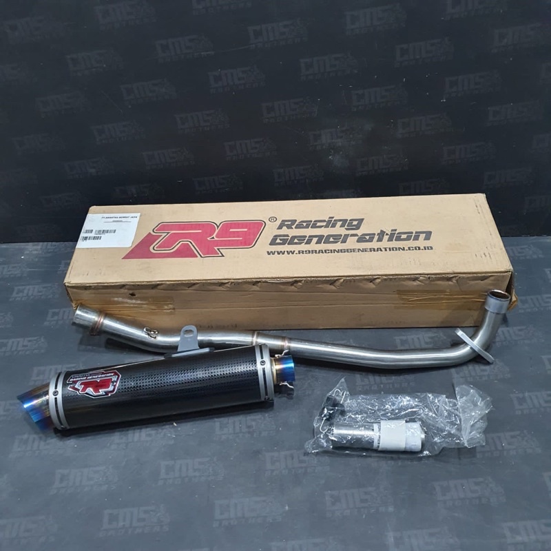Knalpot Racing R9 New Mugello Black Yamaha Jupiter Z Full System