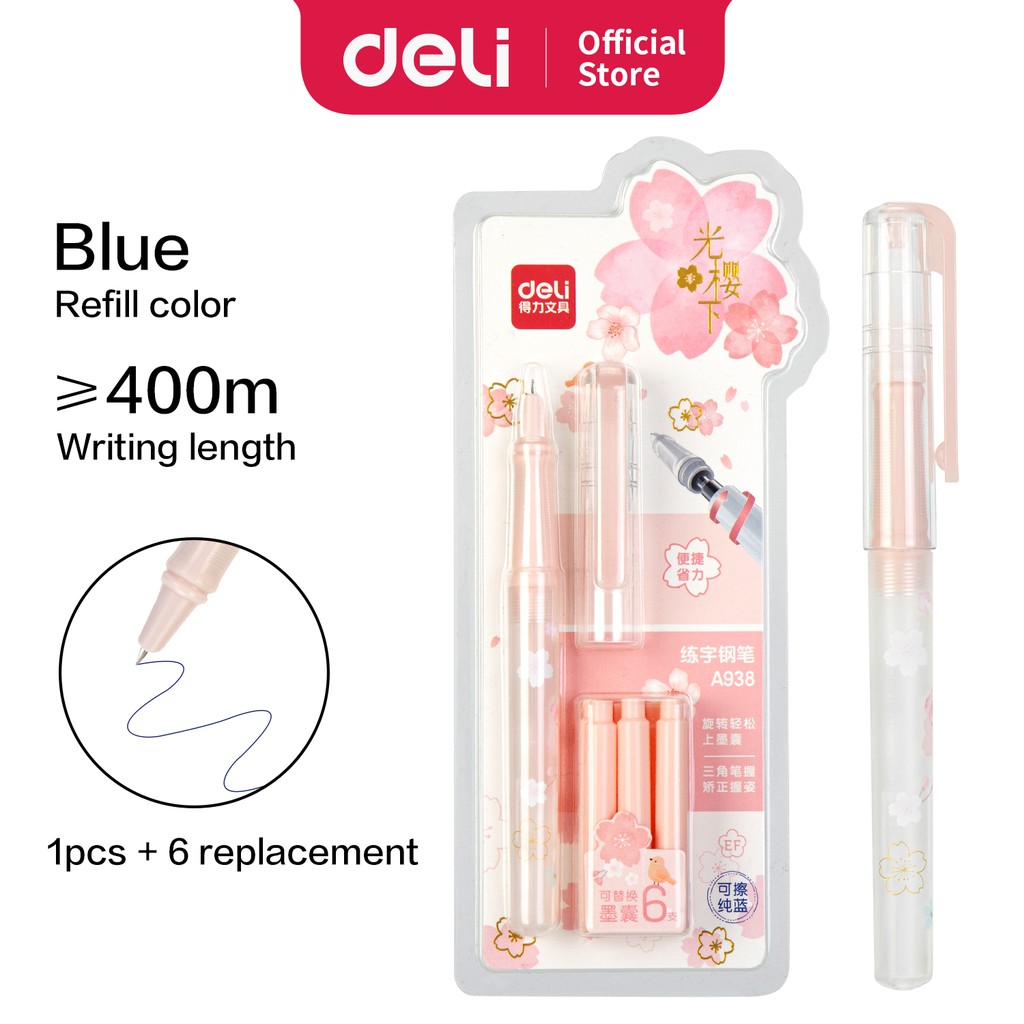 

Deli Roller Pen / Pulpen Roller dengan Refill 6pcs Desain Sakura A938