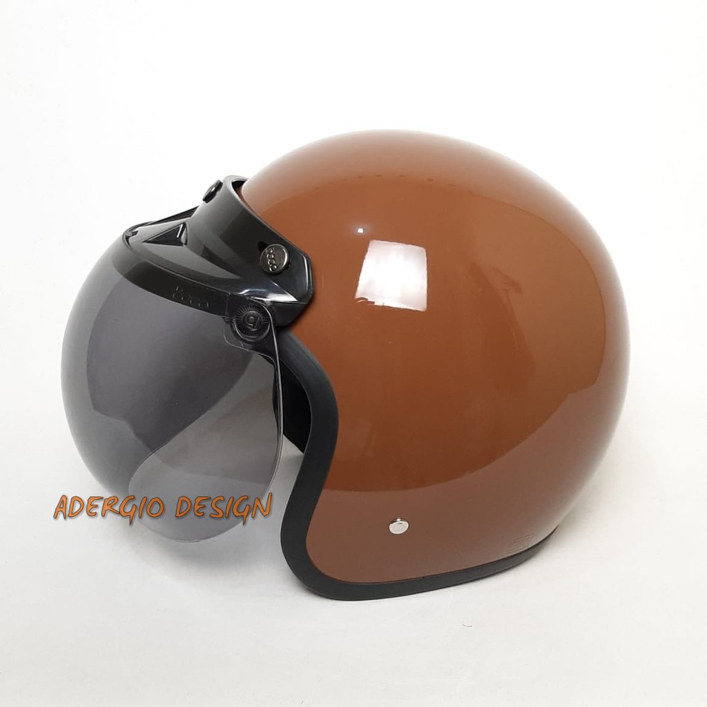 Helm Bogo Retro JMC Coklat Glossy SNI Bogo Original