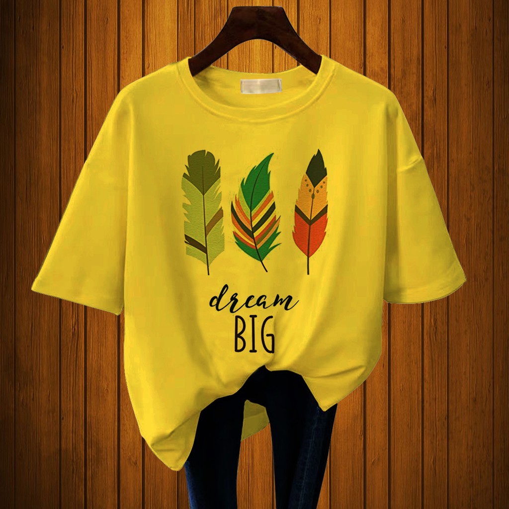 CALVIERO SHOP - BAJU KAOS WANITA DEWASA PRINT DREAM BIG CASUAL