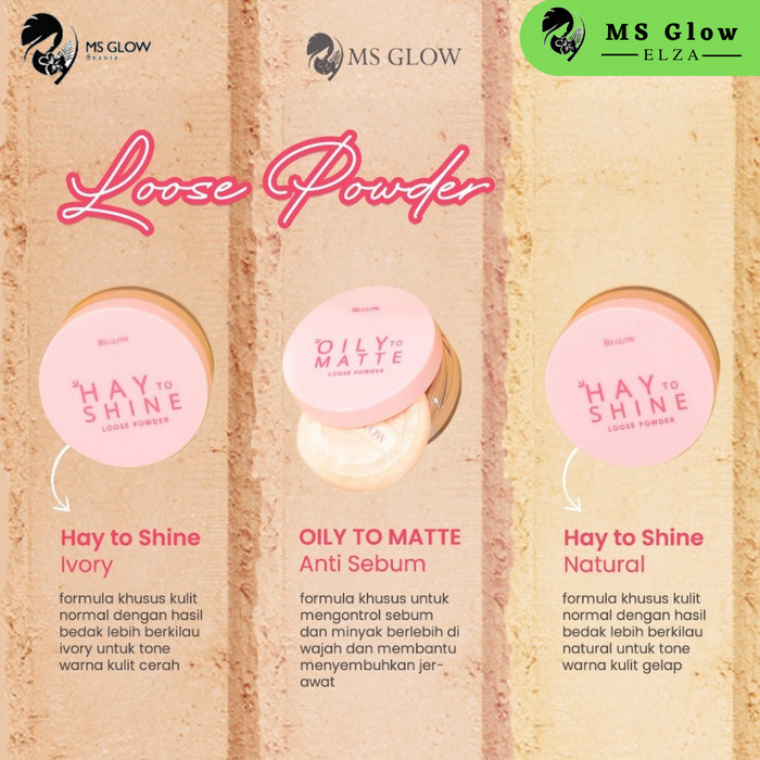 [ORIGINAL] - Ms Glow Loose Powder | Bedak Tabur - Natural