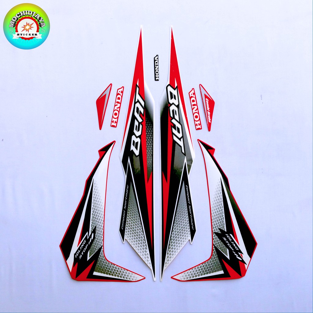 STRIPING BEAT ISS 2018 PUTIH MERAH ( IDLING STOP ) STANDART TERBAIK