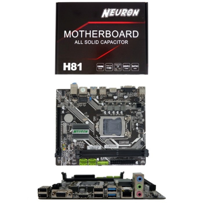 MOTHERBOARD NEURON H81 MAINBOARD H 81 SOCKET LGA 1550 DDR3 SATA3 - GARANSI RESMI