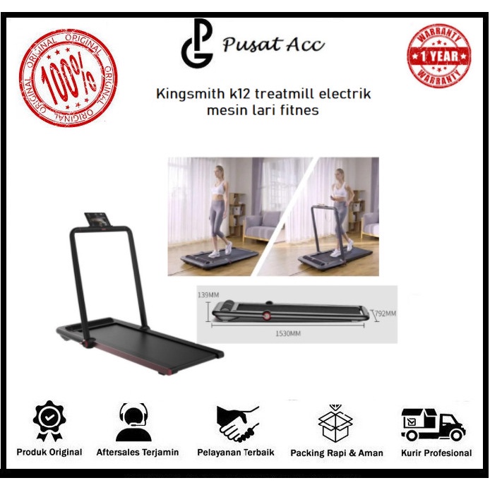 Kingsmith k12 Treatmill Electrik Mesin Lari Fitnes