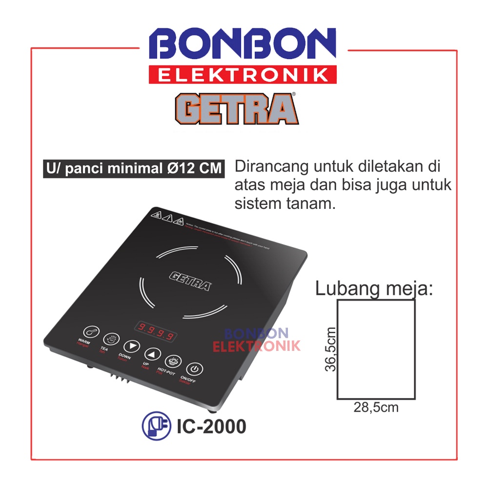 GETRA Kompor Induksi IC 2000 / Induction Cooker Murah Berkualitas