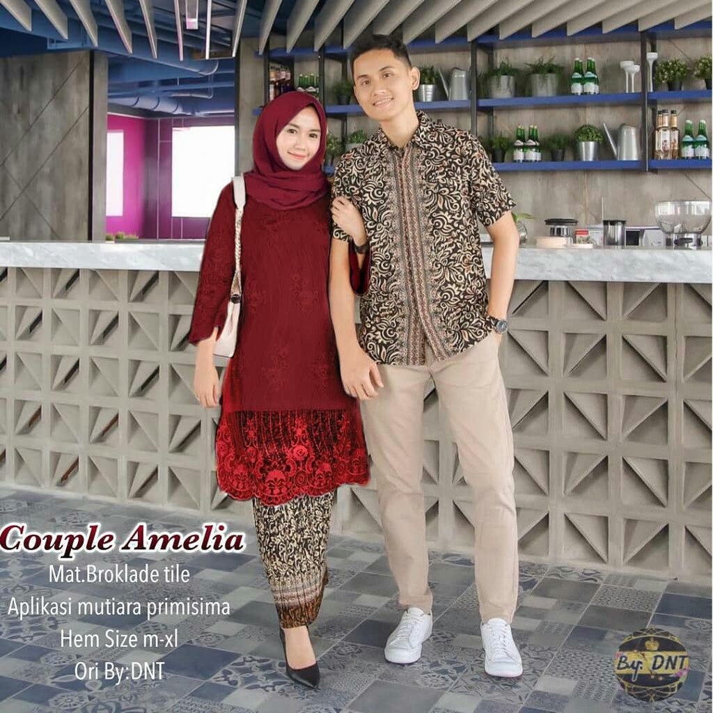 Maura Couple - Sania Ruffle Batik Couple Ori Ndoro Jowi Garansi Termurah Shopee - BATIK MODERN SOLO-Anisa MARON