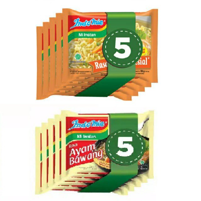 

INDOMIE Ayam Bawang & Spesial 69 gram 5's Murah Enak