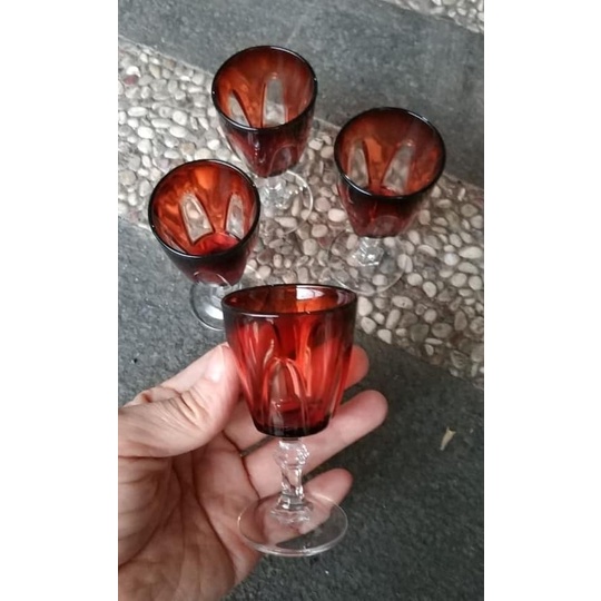 gelas wine kristal perancis tinggi 8 cm