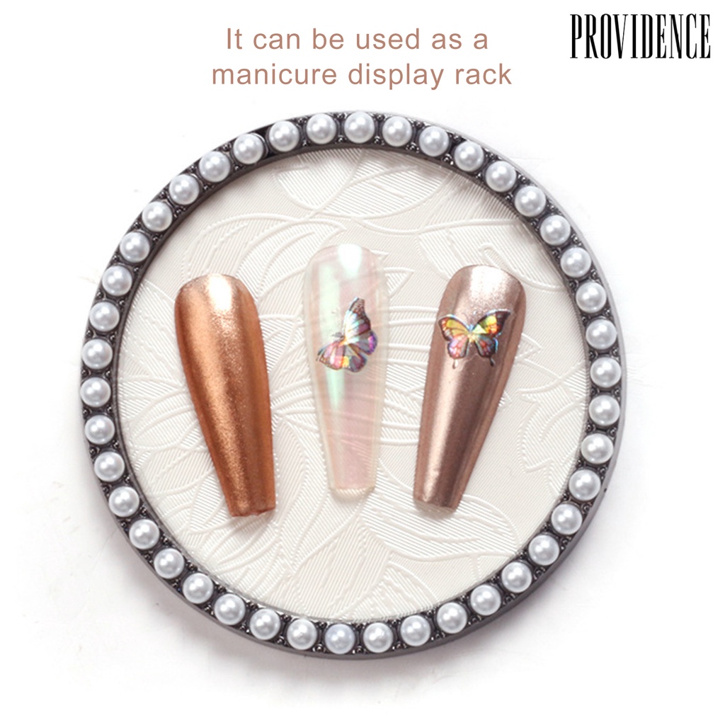 Providence Nail Art Plate Round Shape Rhinestones Pearl Decor Nail Tools Nail Display Showing Tray for Nail Salon