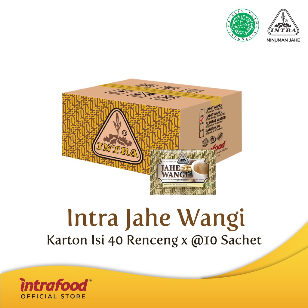 Intra Jahe Wangi Karton Isi 40 Pack x @10 Sachet