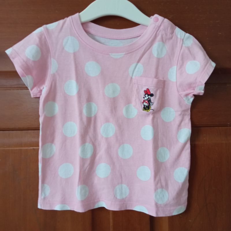 Uniqlo minnie pink tshirt size 80 preloved