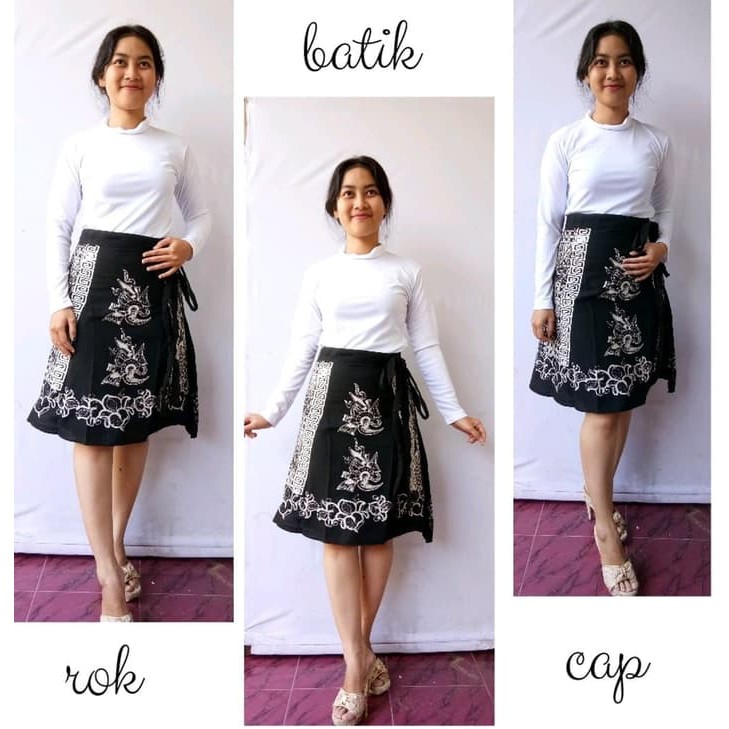 Rok lilit batik cap pendek Limited
