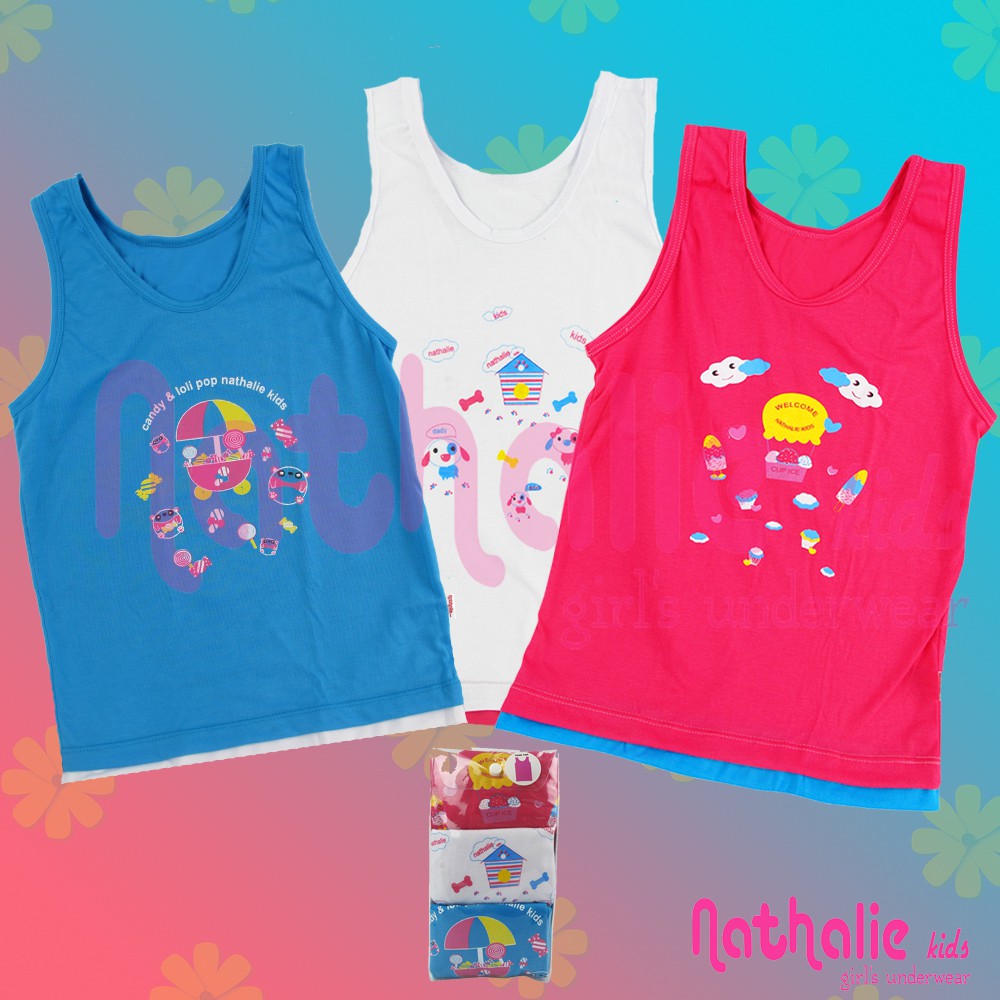 Nathalie Kids Color Full Tank Top/ Girls Underwear/ Pakaian Anak Perempuan