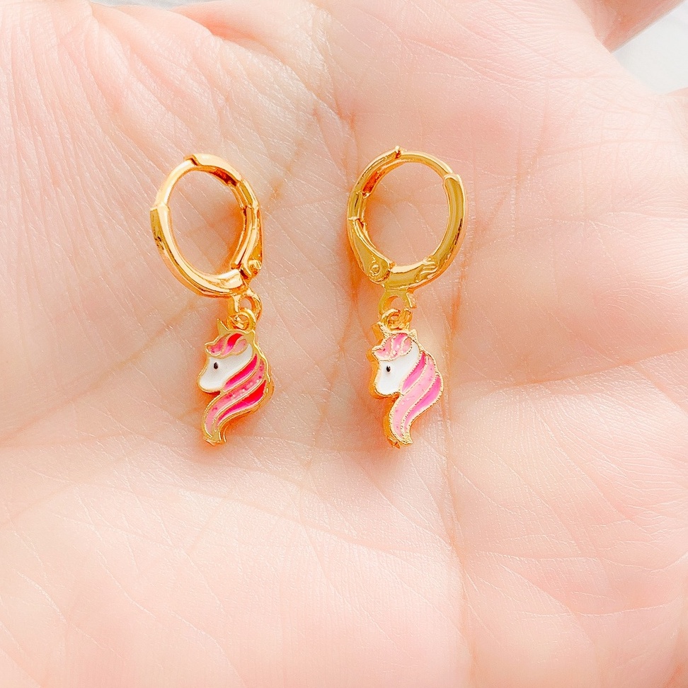 Anting Anak Pegasus Head Pink Gold