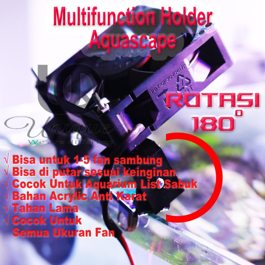 Holder Kipas Multi Posisi Aquascape / Dudukan Kaki Fan Aquarium Sabuk