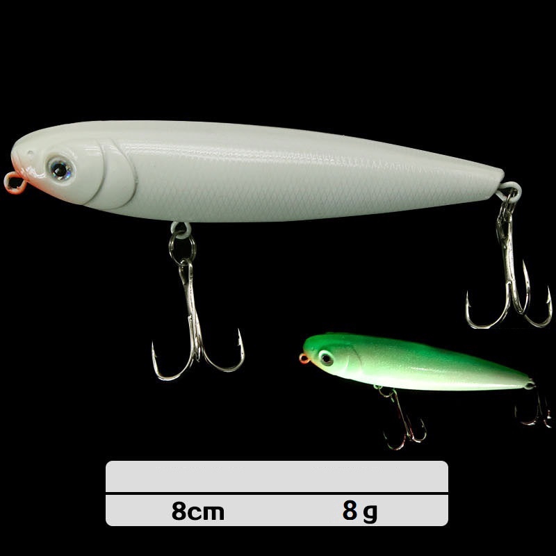 Shengyao 1Pcs Luminous Pencil Minnow Umpan Pancing 8cm 8g Swimbait Fishing Lure Ikan Bass Wobbler Kail Memancing Tackle