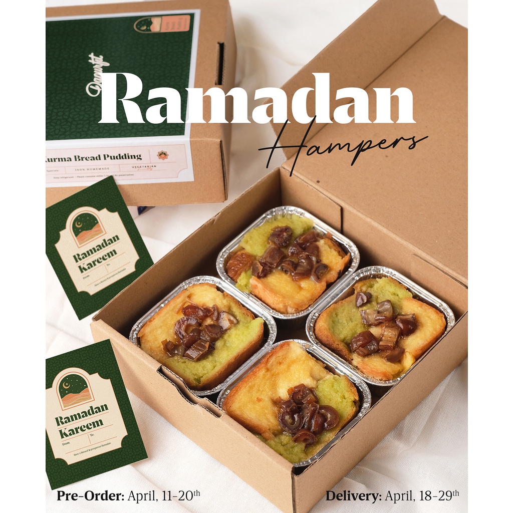 

Kurma Bread Pudding by Dapurfit | HAMPERS LEBARAN | Ukuran 14x14cm