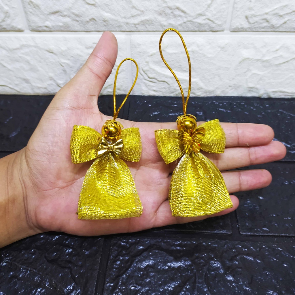 (1 pcs ) Standing Golden Angel - Gantungan Hiasan Dekorasi Pohon Natal