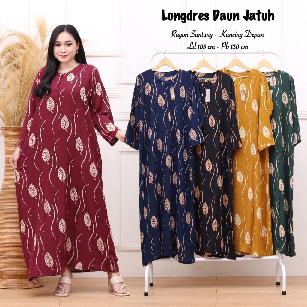 Daster Panjang Longdres Wanita Busui Kekinian Bahan Rayon