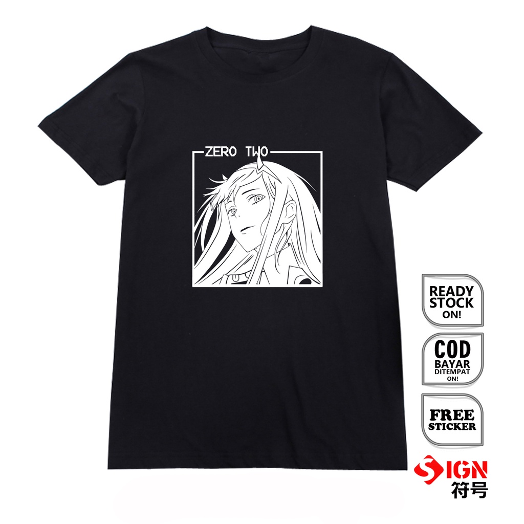 KAOS WAIFU WIBU ANIME MANGA ZERO TWO DARLING IN THE FRANXX BAJU JEPANG JAPAN CULTURE HIRO ICHIGO GORO MIKU ZOROME KOKORO FUTOSHI IKUNO MITSURU NANA DR.FRANXX OTAKU COSPLAY - SIGN CLOTH