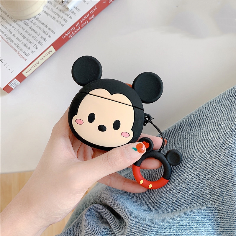 Cute cartoon silicone soft case Mickey Minnie Airpods1/2 generation bluetooth earphone protective cover Suitable for Inpods 12