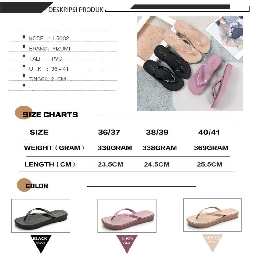 SANDAL WANITA YIZUMI SANDAL JEPIT SENDAL JEPIT WANITA | L5002