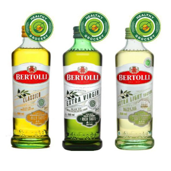 Bertolli 500 ml Extra Virgin / Extra Light / Classico / Olive Oil / EVOO / ELOO / Minyak Zaitun / LEMAK TAMBAHAN MPASI